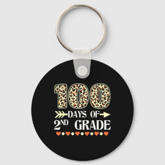 Day Of 2nd Grade Teachers 100 Days Of School Leopa Keychain