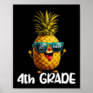 Day Of 4th Grade Peace Out 4th Grade Funny Graduat Poster