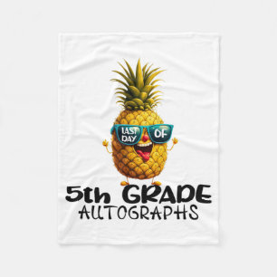 Day Of 5th Grade Autograph Graduation Boys Girls F Fleece Blanket