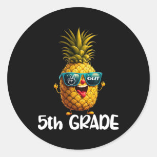 Day Of 5th Grade Peace Out 5th Grade Funny Graduat Classic Round Sticker