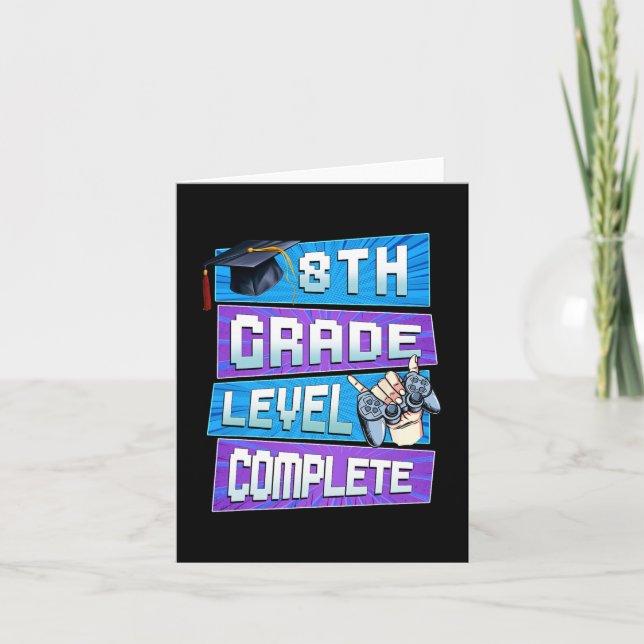 Day Of 8th Grade Level Complete Graduation Boys Hi Card (Front)