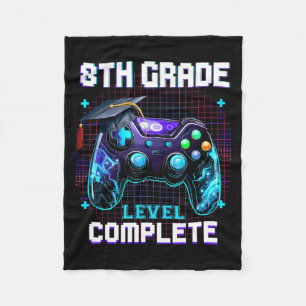 Day Of 8th Grade Level Complete Graduation Him Boy Fleece Blanket