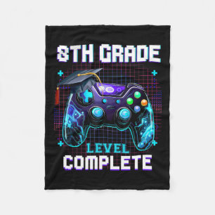 Day Of 8th Grade Level Complete Graduation Him Boy Fleece Blanket