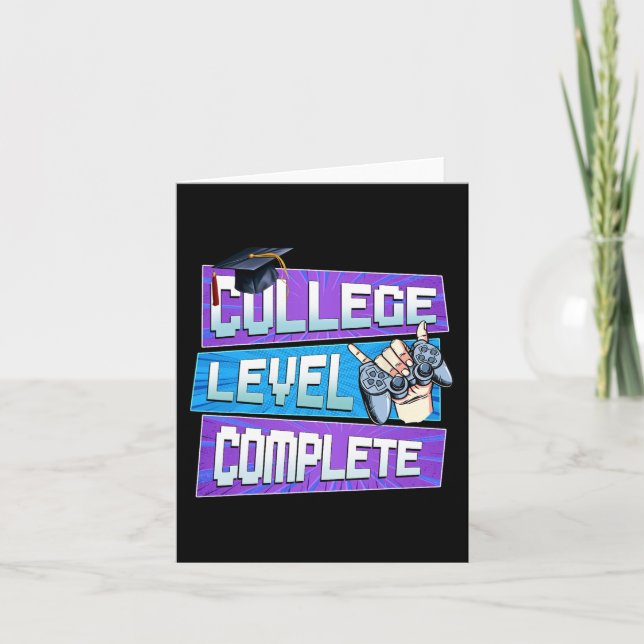 Day Of College Level Complete Graduation Boys Him  Card (Front)