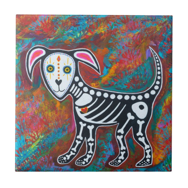 Day of Dead Dog Tile (Front)