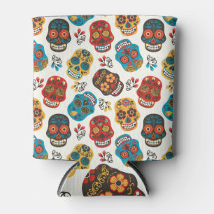 Day of Dead, seamless pattern. Can Cooler