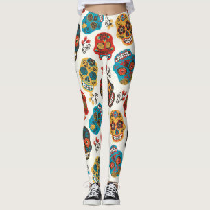 Day of Dead, seamless pattern. Leggings