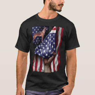 Day Of Independence US Flag Belgian Malinois T-Shirt