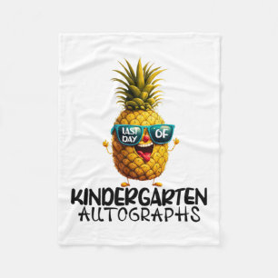 Day Of Kindergarten Autograph Graduation Boy Girl  Fleece Blanket