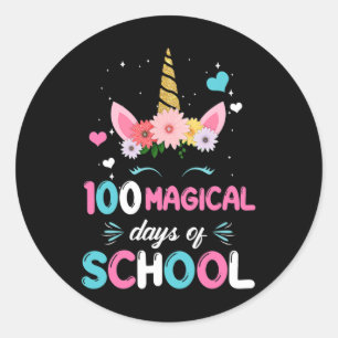 Day Of Kindergarten For Girls 100 Magical Days Classic Round Sticker