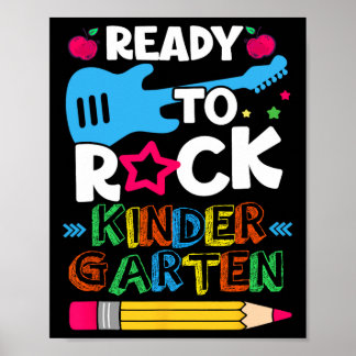 Day Of Kindergarten Ready To Rock Kindergarten Poster