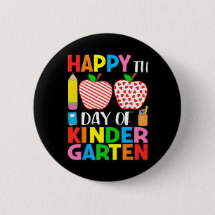 Day Of Kindergarten Teacher And Student Hearts Str 2 Inch Round Button