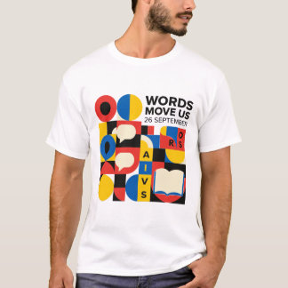 Day of Languages Bauhaus Geometric Words Move Us T-Shirt