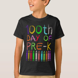 Day Of Pre K Student Gift Happy 100 Days Of School T-Shirt