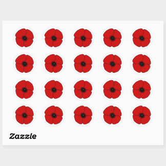 Day of Remembrance. Red poppy Classic Round Sticker