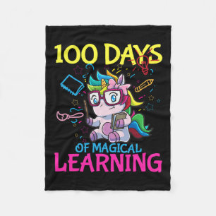 Day Of School 100 Days Of School 1 Fleece Blanket