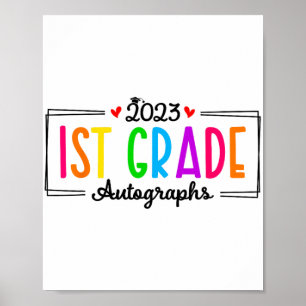 Day Of School 2023 Autograph 1st Grade Graduation  Poster