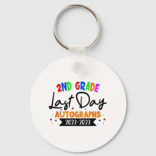 Day Of School 2023 Autograph 2nd Grade Graduation Keychain