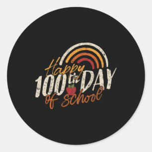 Day Of School 2025 Teacher 100 Days Of School  Classic Round Sticker