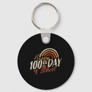 Day Of School 2025 Teacher 100 Days Of School  Keychain