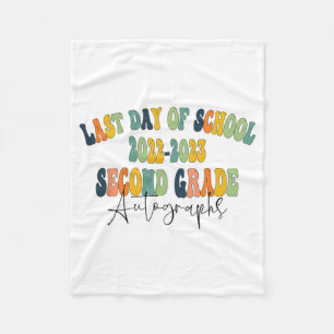 Day Of School 2nd Second Grade Autographs 2023  Fleece Blanket