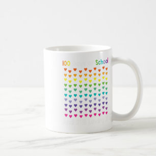 Day Of School And Still Loving It 100 Rainbow Hear Coffee Mug