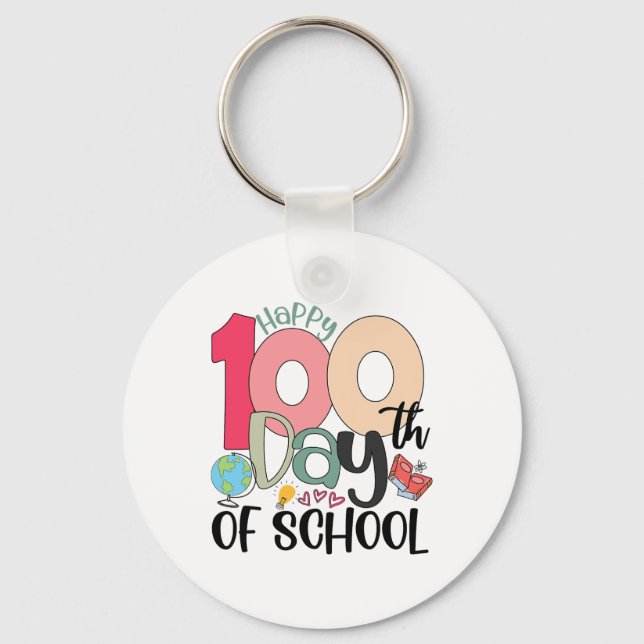 Day Of School Celebration Student  Keychain (Front)