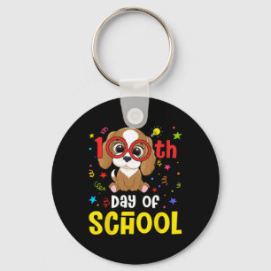 Day Of School Dog Cute 100 Days Student Teacher Keychain