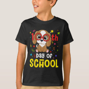 Day Of School Dog Cute 100 Days Student Teacher  T-Shirt