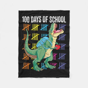 Day Of School For Toddlers Kids T-rex Fleece Blanket