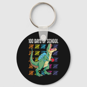 Day Of School For Toddlers Kids T-rex  Keychain