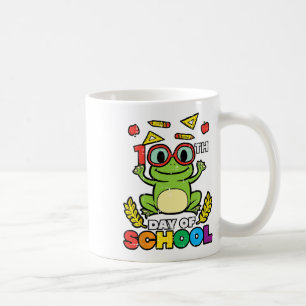 Day Of School Frog 100 Days Smarter Teacher Kids G Coffee Mug