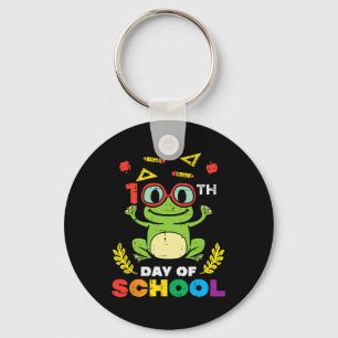 Day Of School Frog 100 Days Smarter Teacher Kids G Keychain