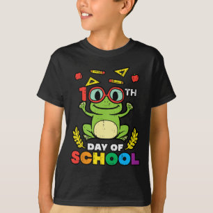 Day Of School Frog 100 Days Smarter Teacher Kids G T-Shirt