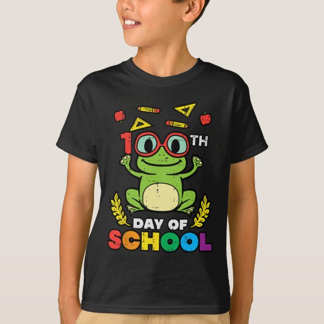 Day Of School Frog 100 Days Smarter Teacher Kids G T-Shirt (Front)