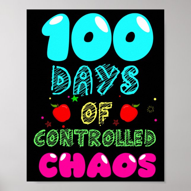 Day Of School Fun Design For Kindergarten Teachers Poster (Front)