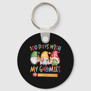 Day Of School Gnome 100 Days With My Gnomies Keychain