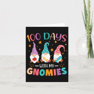 Day Of School Gnome Teachers Students 100 Days Sma Card