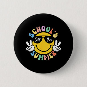 Day Of School Graduation Groovy Schools Out For Su 2 Inch Round Button