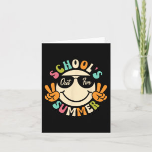 Day Of School Graduation Groovy Schools Out For Su Card