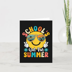 Day Of School Graduation Groovy Schools Out For Su Card