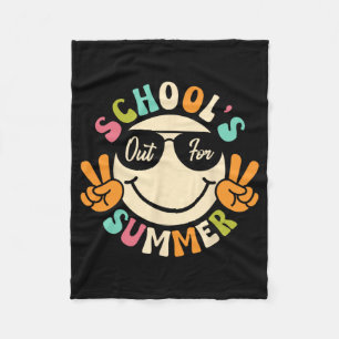 Day Of School Graduation Groovy Schools Out For Su Fleece Blanket