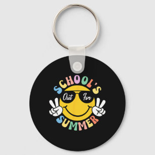 Day Of School Graduation Groovy Schools Out For Su Keychain