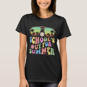 Day Of School Graduation Groovy Schools Out For Su T-Shirt