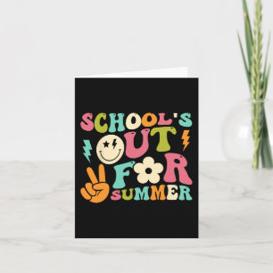 Day Of School Groovy Schools Out For Summer Teache Card