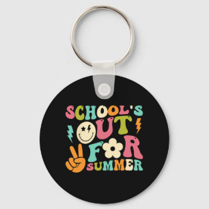 Day Of School Groovy Schools Out For Summer Teache Keychain