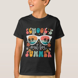 Day Of School Groovy Schools Out For Summer Teache T-Shirt