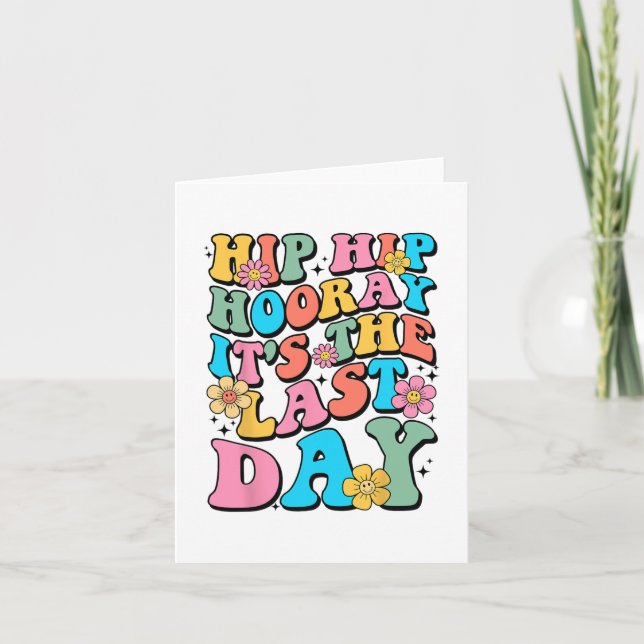 Day Of School Hello Summer Teacher Shirts For Wome Card (Front)