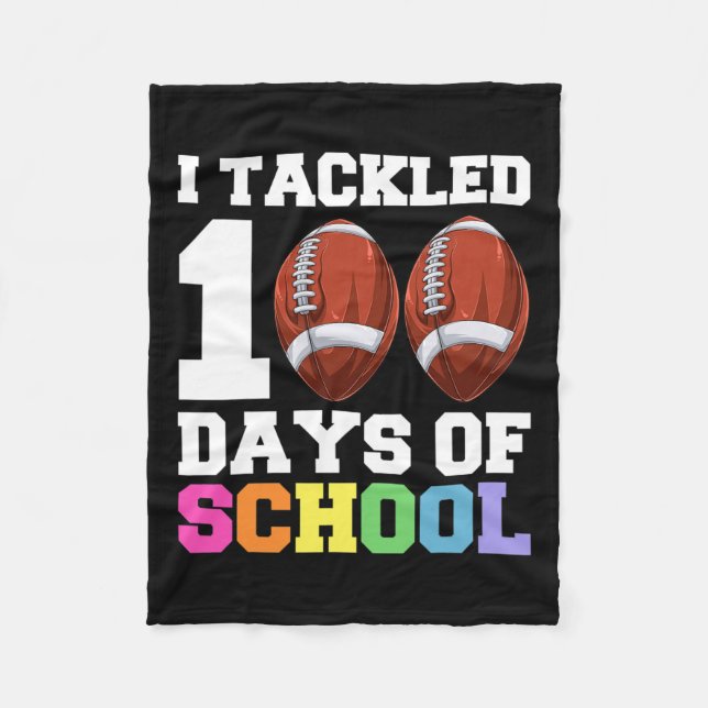Day Of School Kids Football  Fleece Blanket (Front)