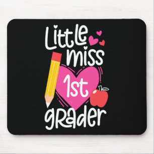 Day Of School Little Miss 1st Grader Girls Mouse Pad